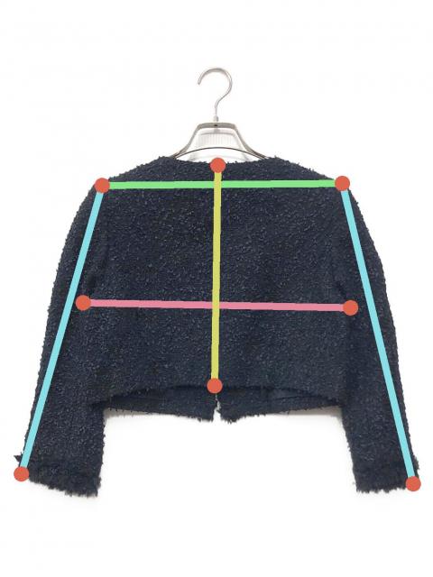 新品タグ付き☆FOXEY フォクシー　ツイード　ノーカラージャケット　42 中古・古着通販】FOXEY (フォクシー) ノーカラーツイードジャケット