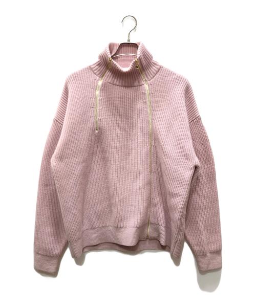 中古・古着通販】CULLNI (クルニ) Double Zip High Neck Knit ピンク