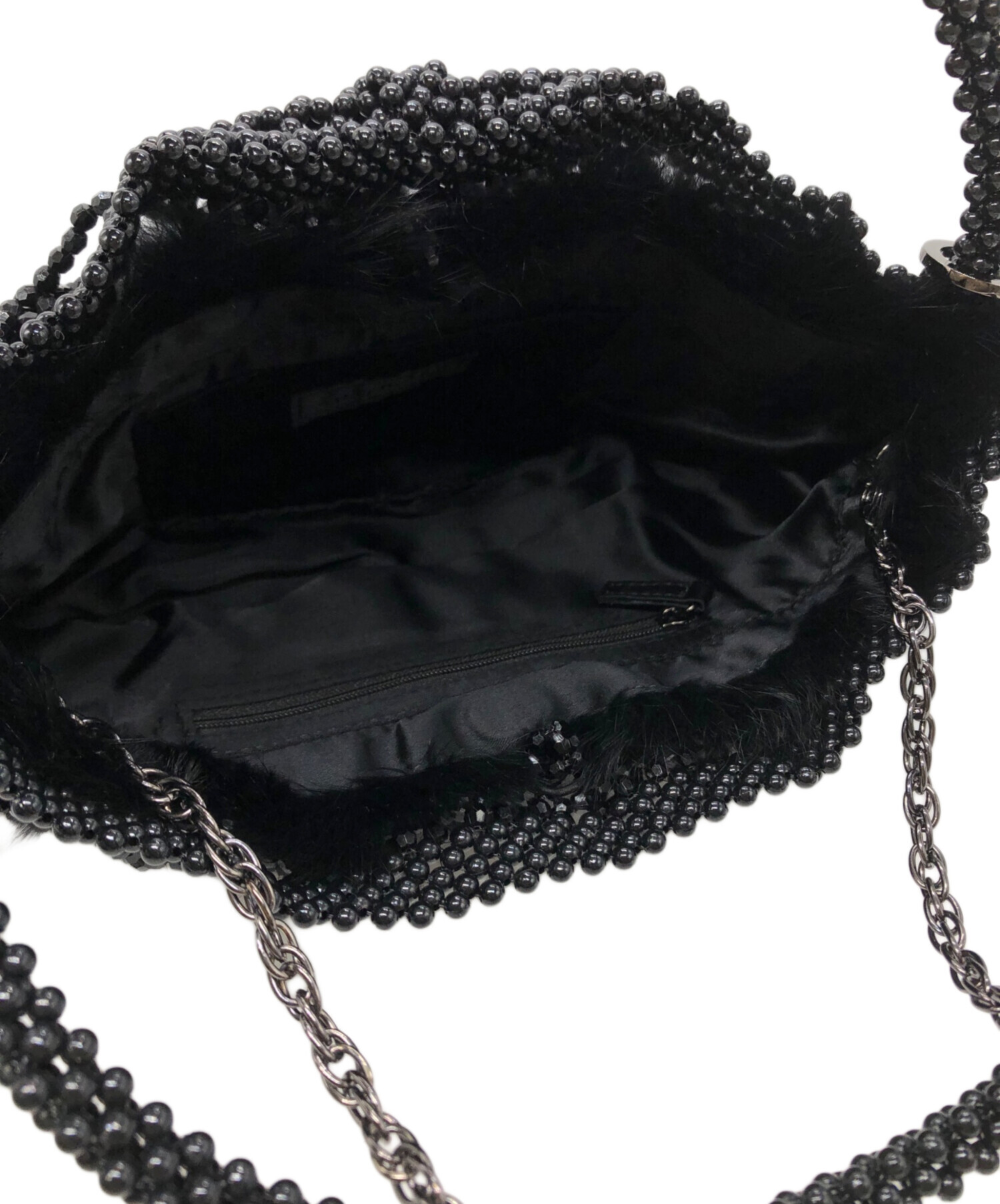 ANTERIMA 限定ファーハンドバッグ ブラック新品¥55000