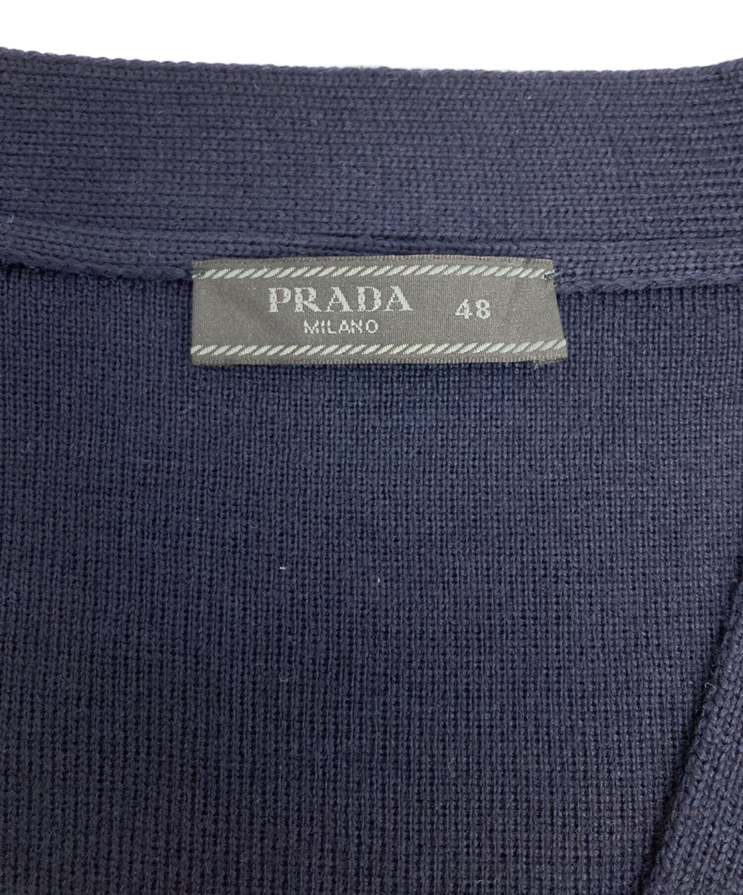 PRADA ナイロン 切り替え カーディガン 中古・古着通販】PRADA (プラダ) ウールナイロン切替カーディガン