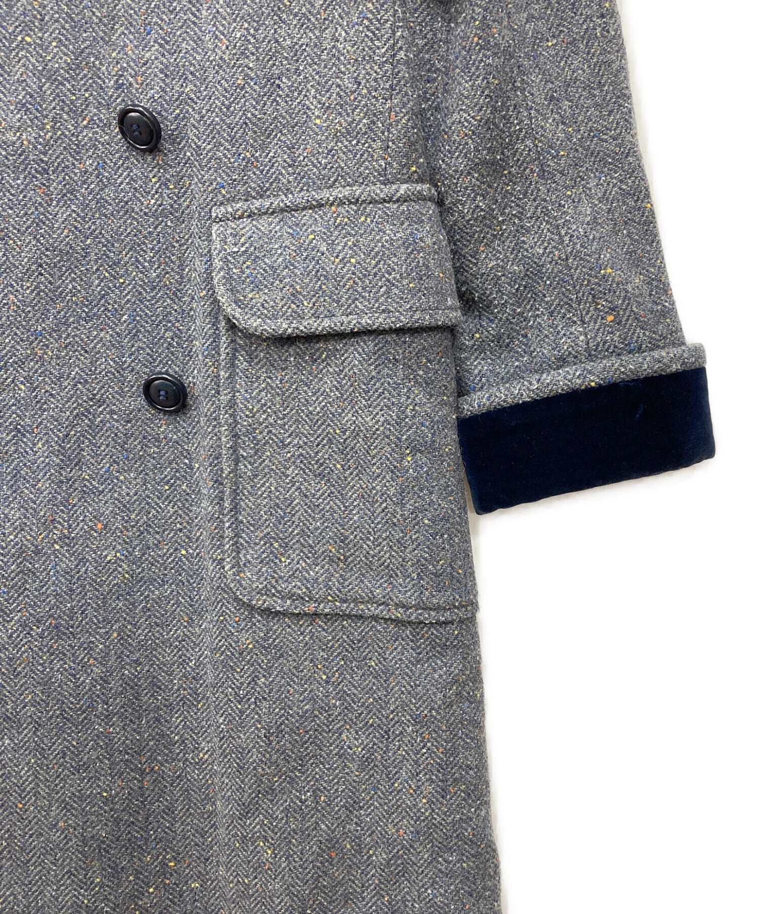 新品未使用　イヴサンローラン　チェスターコート　ヘリンボーン　ツイード　グレー 中古・古着通販】Yves Saint Laurent (イヴサンローラン) ヘリンボーン