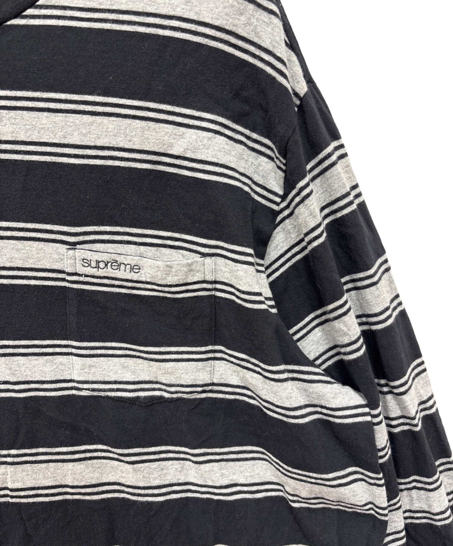 中古・古着通販】Supreme (シュプリーム) Stripe Pocket L/S Top Black