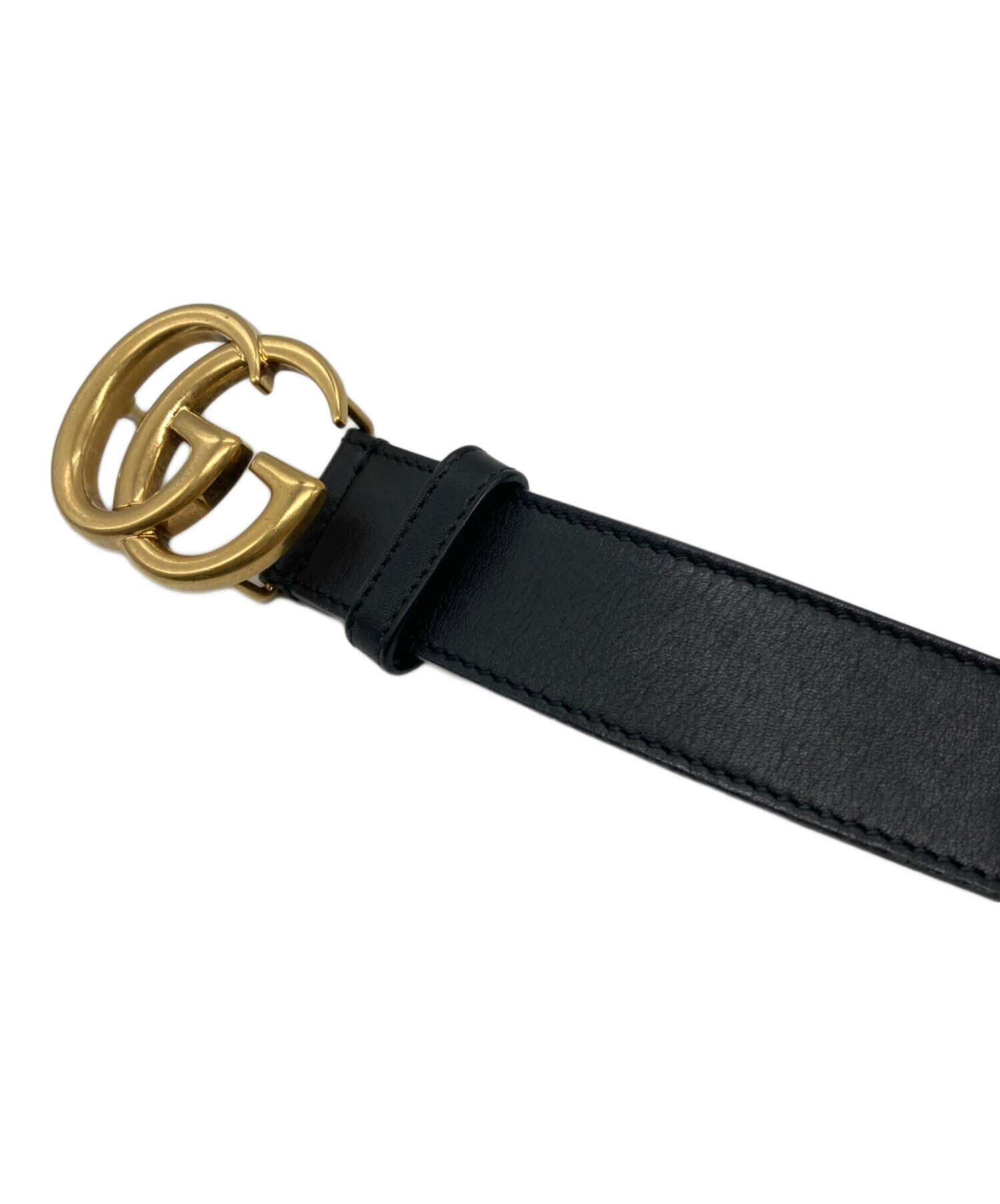 中古・古着通販】GUCCI (グッチ) ダブルGスリムベルト ブラック