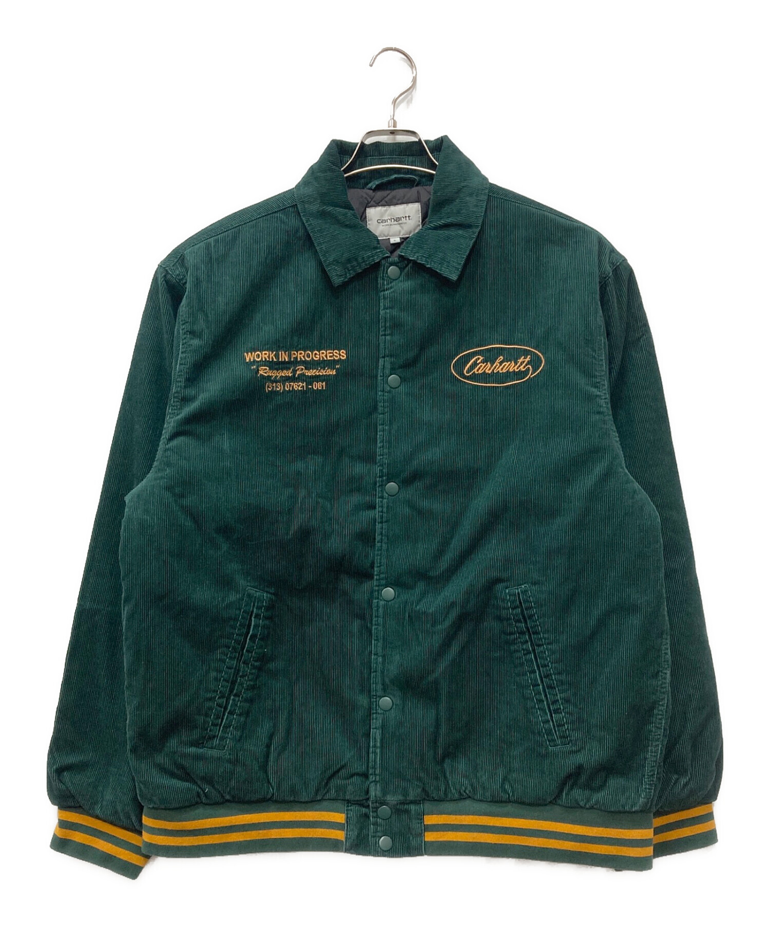 Carhartt 古着ジャケット グリーン 中古・古着通販】CarHartt (カーハート) RUGGED LETTERMAN JACKET