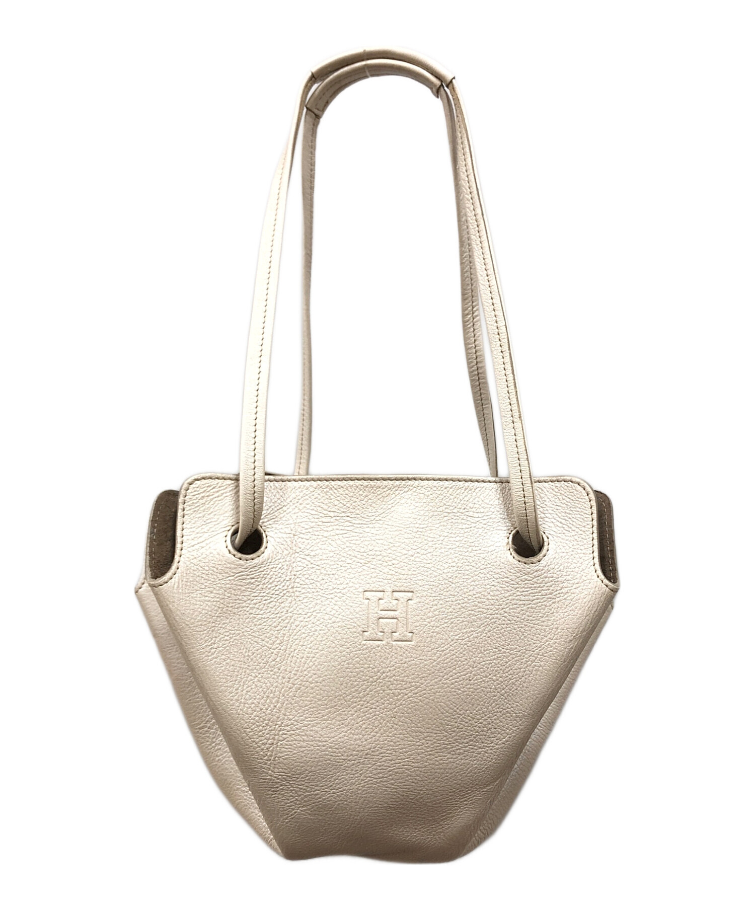 中古・古着通販】HIROFU (ヒロフ) レザーハンドバッグ ベージュ