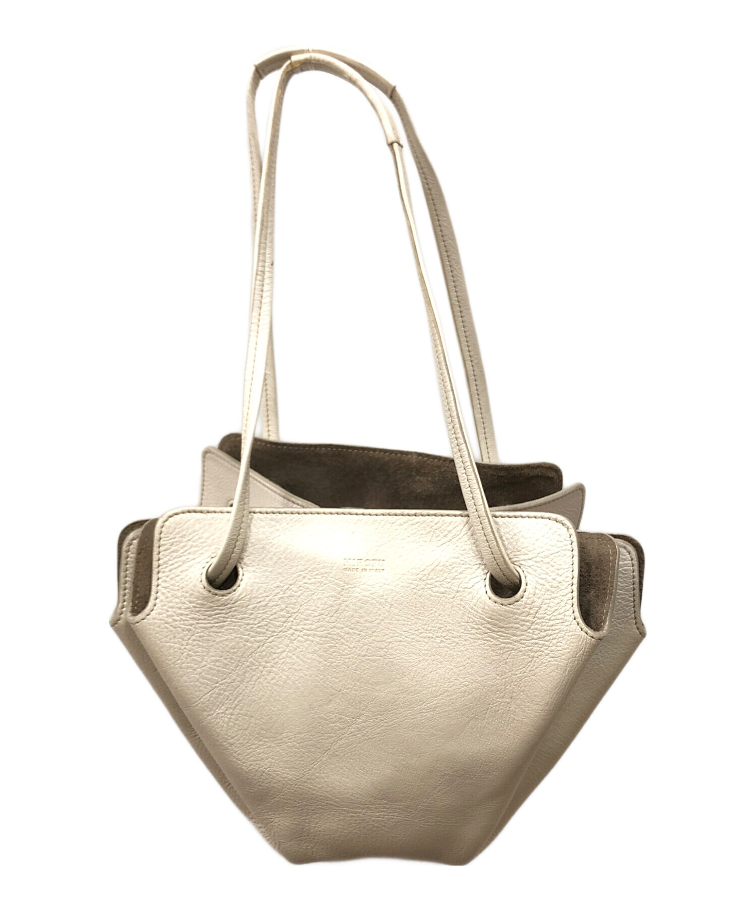 中古・古着通販】HIROFU (ヒロフ) レザーハンドバッグ ベージュ