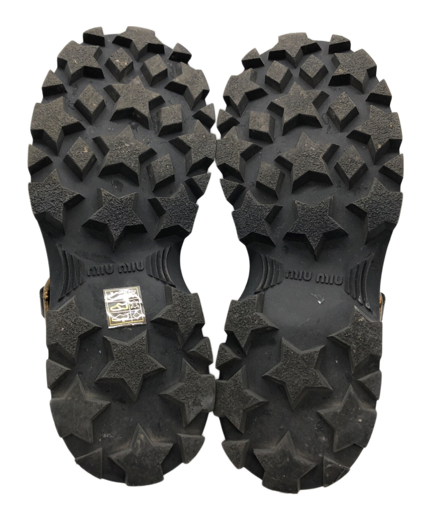 中古・古着通販】MIU MIU (ミュウミュウ) RIDGED SOLE BIKER BOOTS