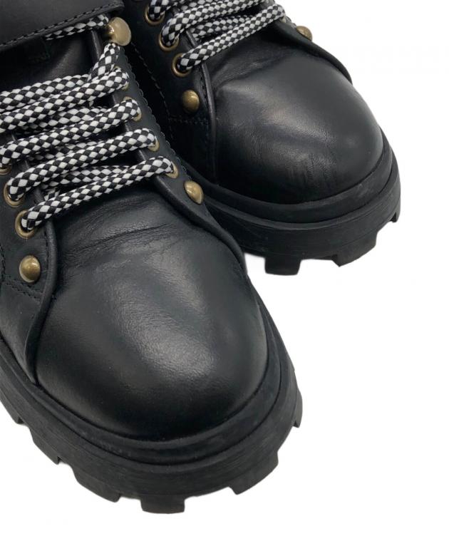 中古・古着通販】MIU MIU (ミュウミュウ) RIDGED SOLE BIKER BOOTS