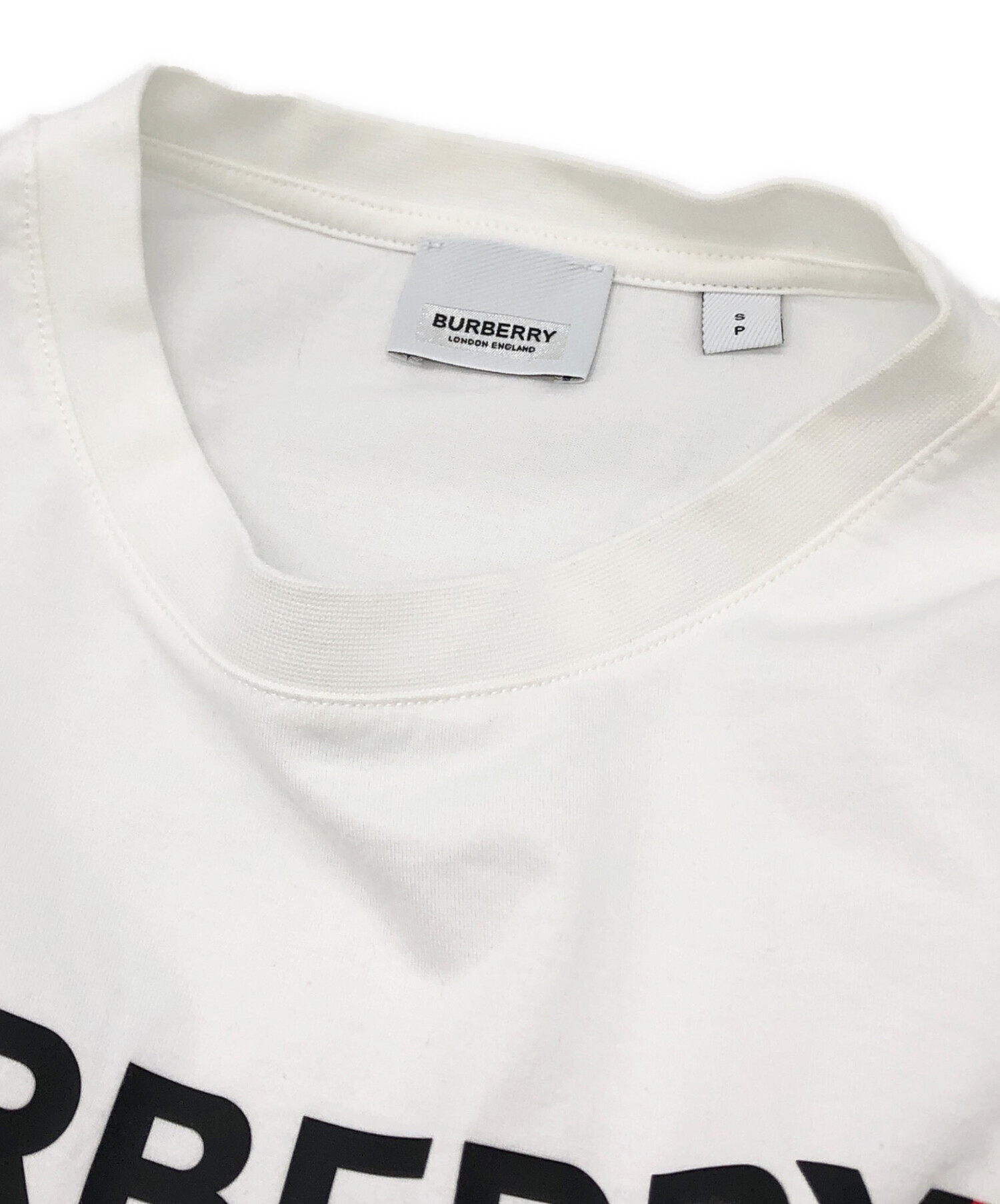 中古・古着通販】BURBERRY (バーバリー) ロゴプリントTシャツ ホワイト