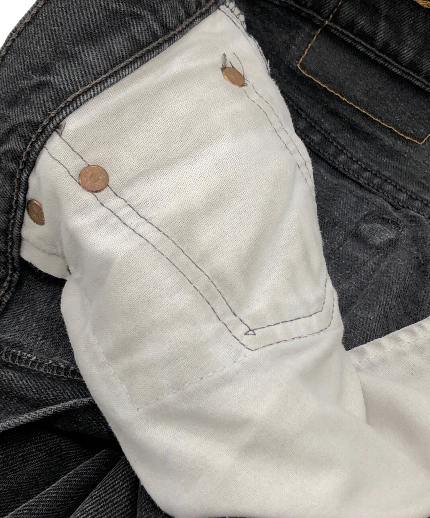 中古・古着通販】LEVI'S (リーバイス) 505後染めブラックデニム