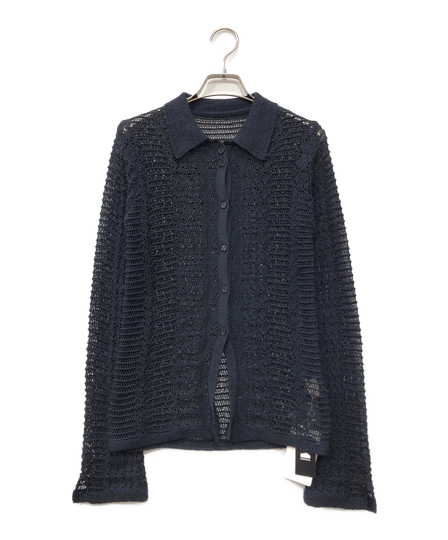 中古・古着通販】anuke (アンヌーク) Mix Knit Shirts ネイビー サイズ