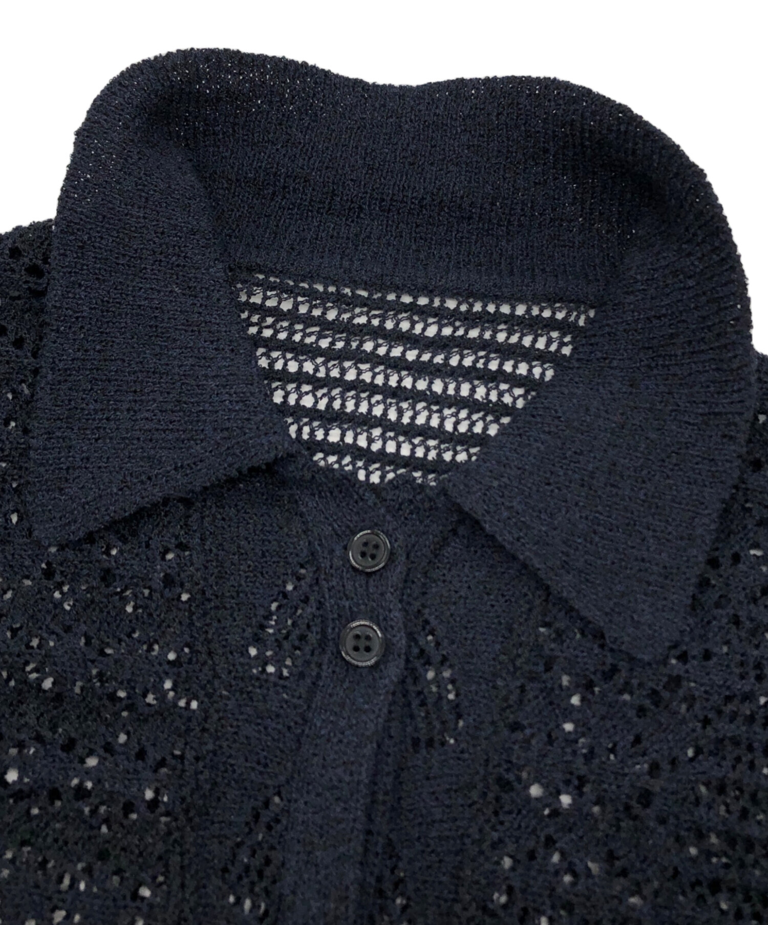 中古・古着通販】anuke (アンヌーク) Mix Knit Shirts ネイビー サイズ