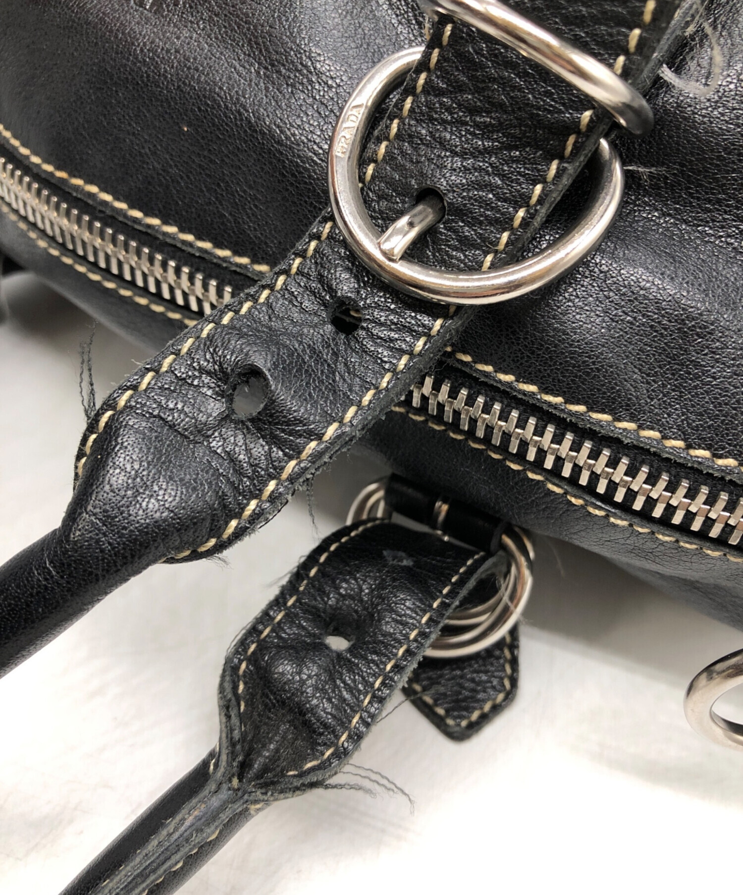 中古・古着通販】PRADA (プラダ) ミニボストンバッグ ブラック