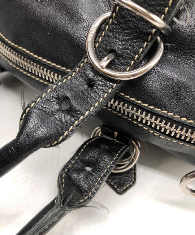 中古・古着通販】PRADA (プラダ) ミニボストンバッグ ブラック