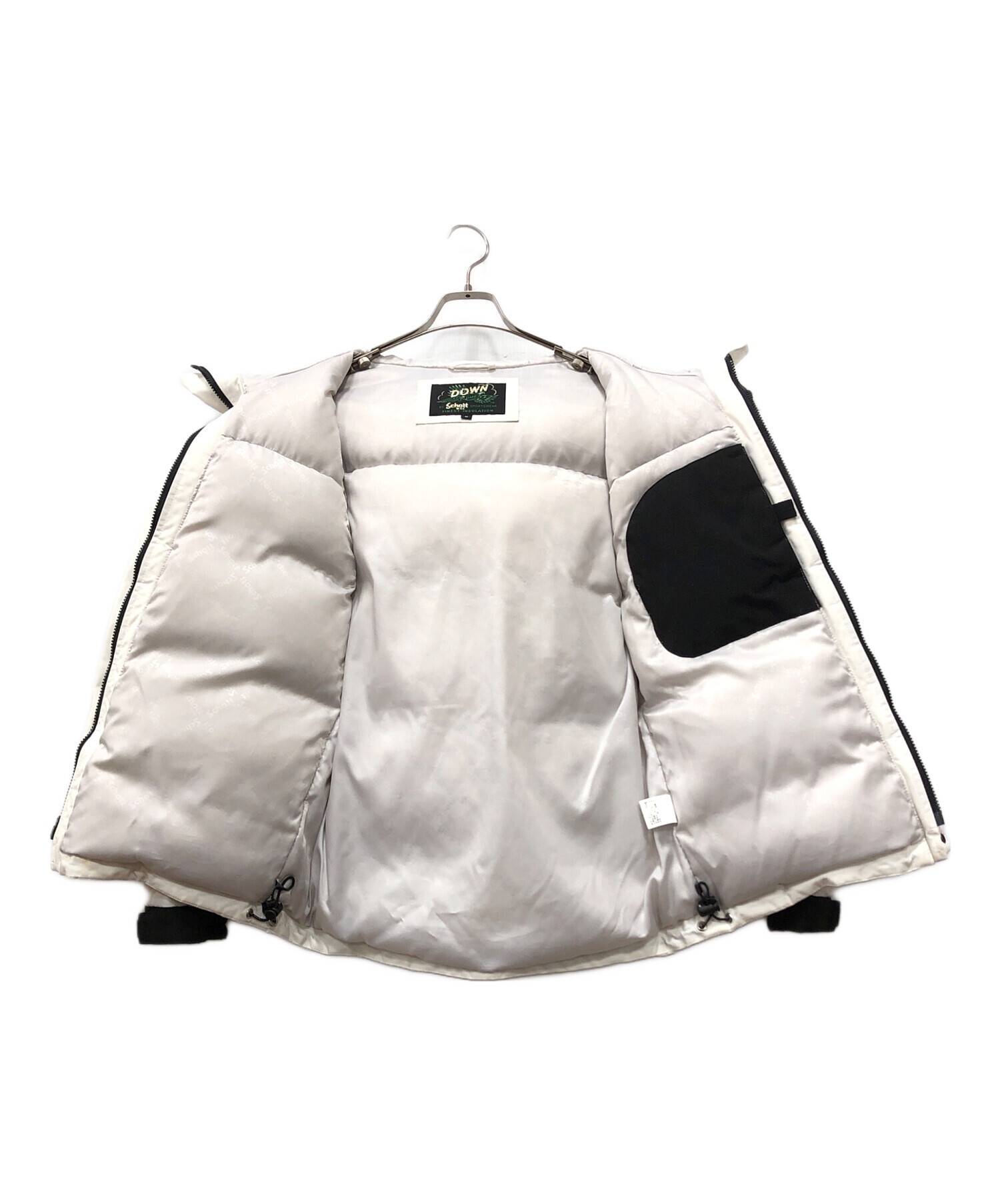 中古・古着通販】Schott (ショット) フードダウンジャケット ホワイト