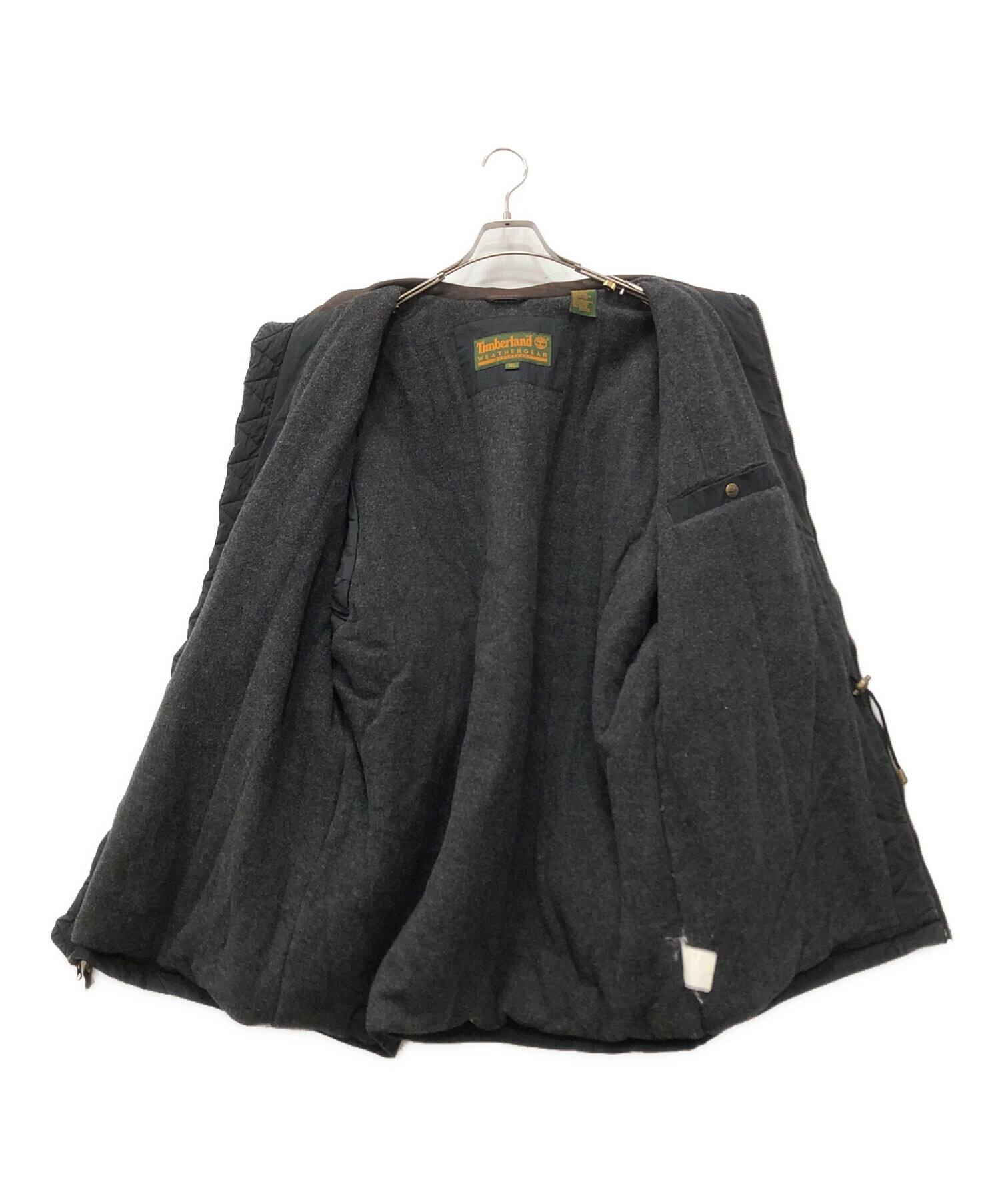 90s ティンバーランド ハンティングジャケット 襟レザー中綿ライナー フェード 中古・古着通販】Timberland (ティンバーランド) 襟レザーハンティング
