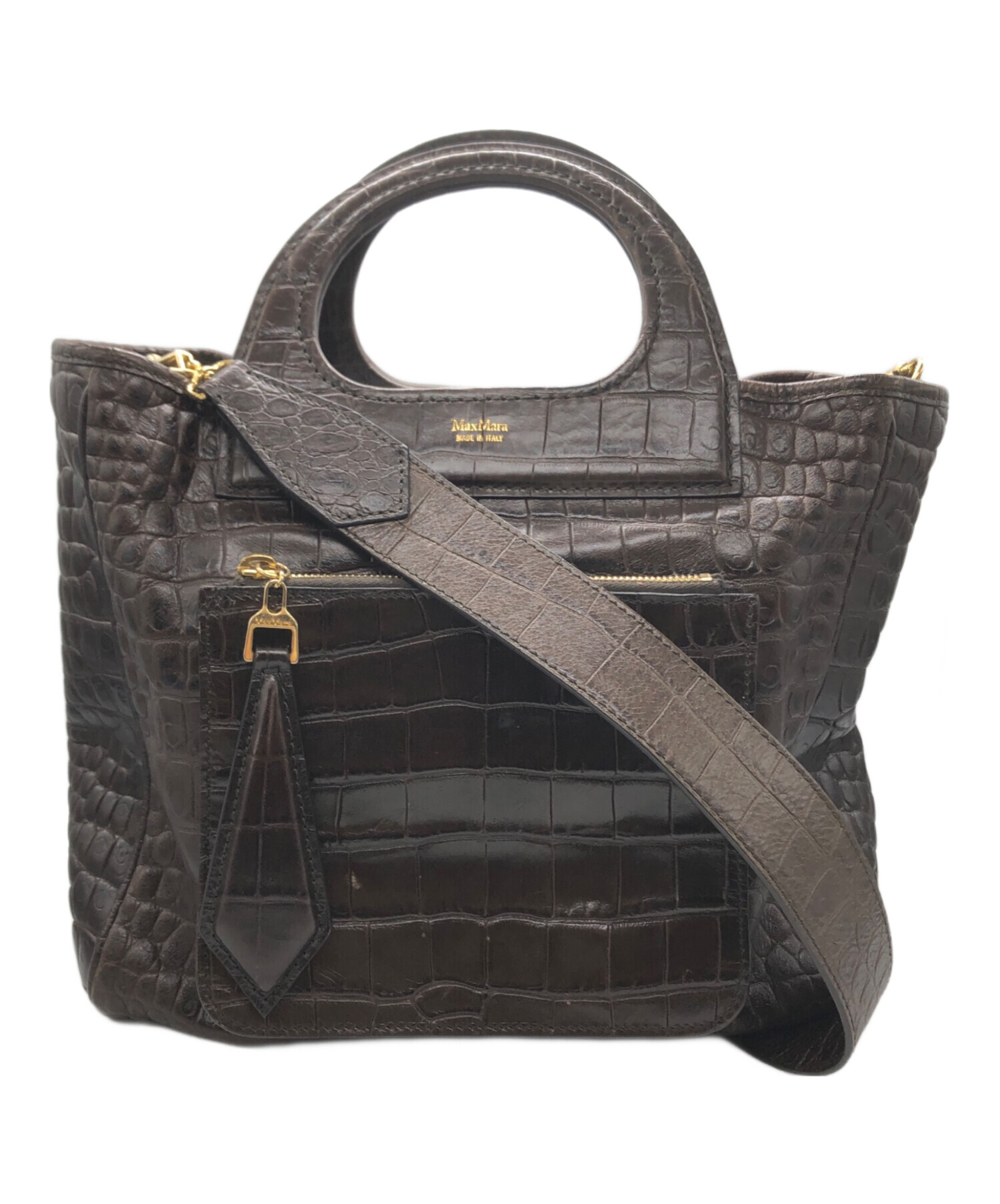 中古・古着通販】MaxMara (マックスマーラ) クロコ型押しショルダー