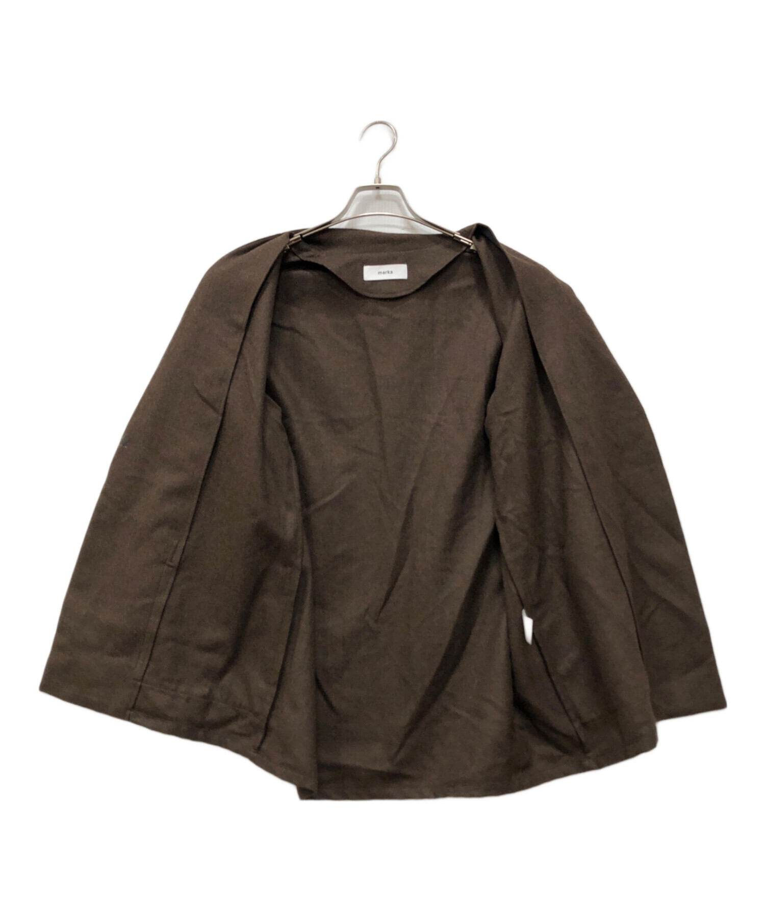 中古・古着通販】MARKA (マーカ) LAPELLESS SHIRT JACKET ブラウン