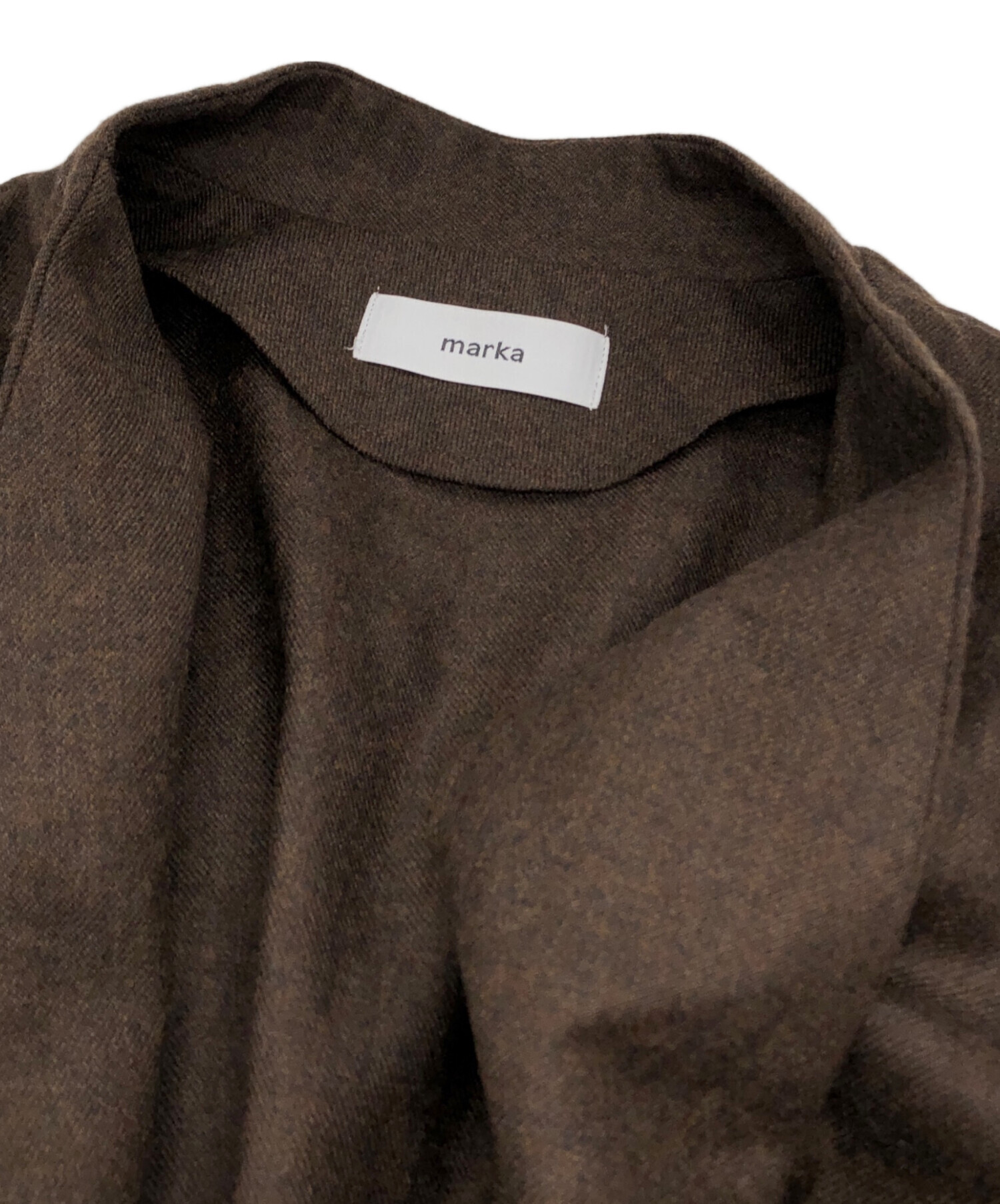 中古・古着通販】MARKA (マーカ) LAPELLESS SHIRT JACKET ブラウン
