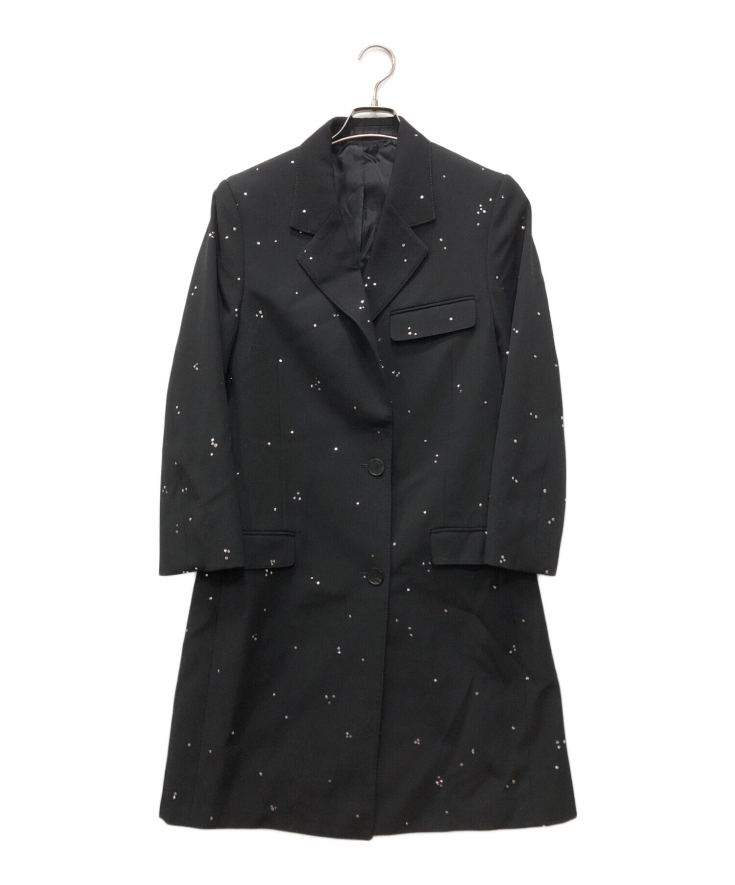 中古・古着通販】LANVIN (ランバン) 刺繍チェスターコート ブラック