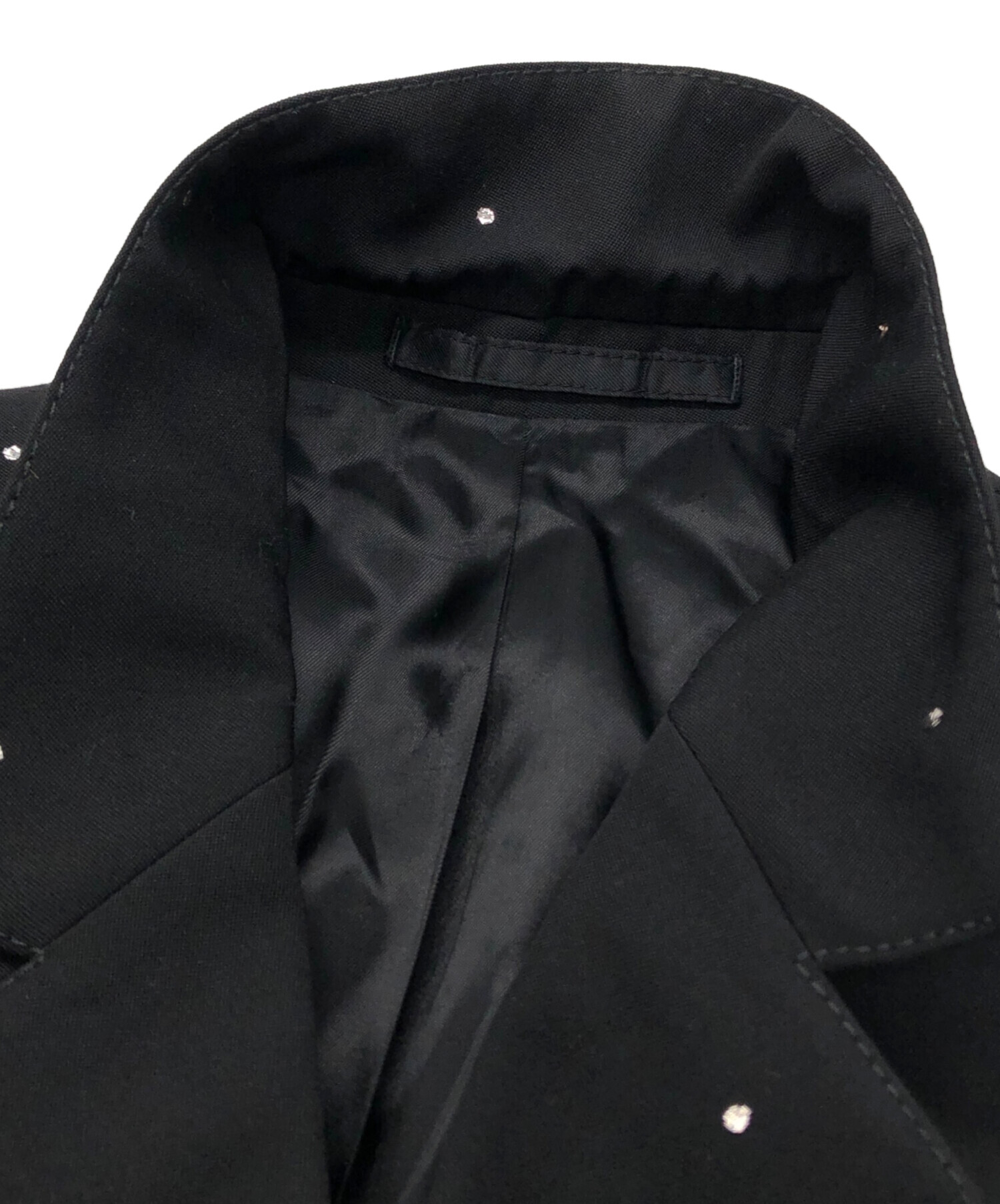 中古・古着通販】LANVIN (ランバン) 刺繍チェスターコート ブラック