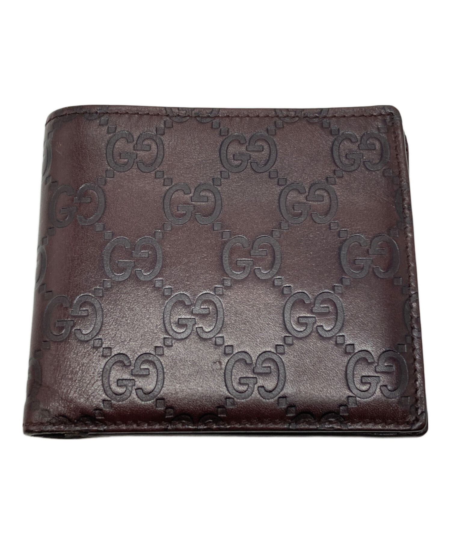 中古・古着通販】GUCCI (グッチ) 2つ折り財布 ブラウン サイズ:下記