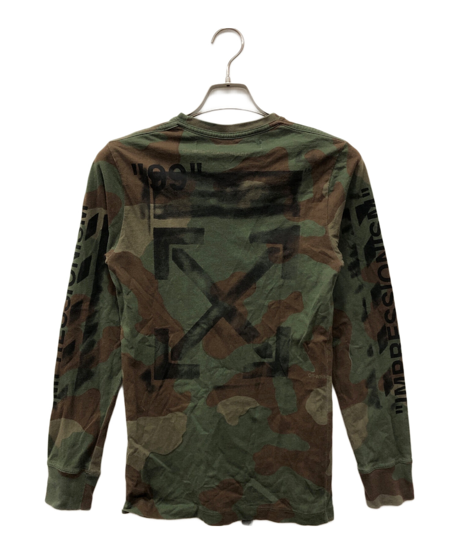 中古・古着通販】OFFWHITE (オフホワイト) アローロゴ長袖Tシャツ 