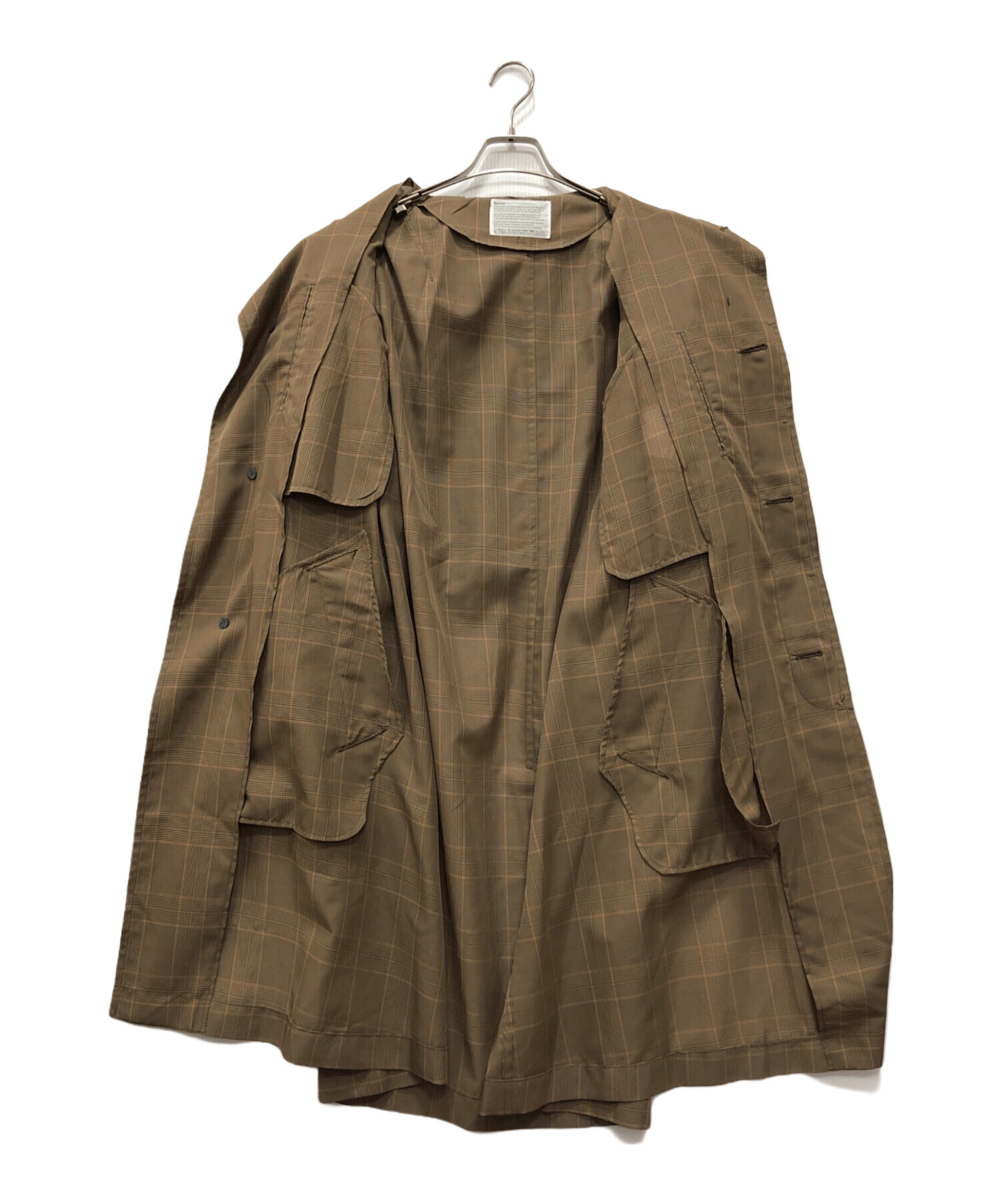 中古・古着通販】KOLOR (カラー) ニットドッキングコート ブラウン