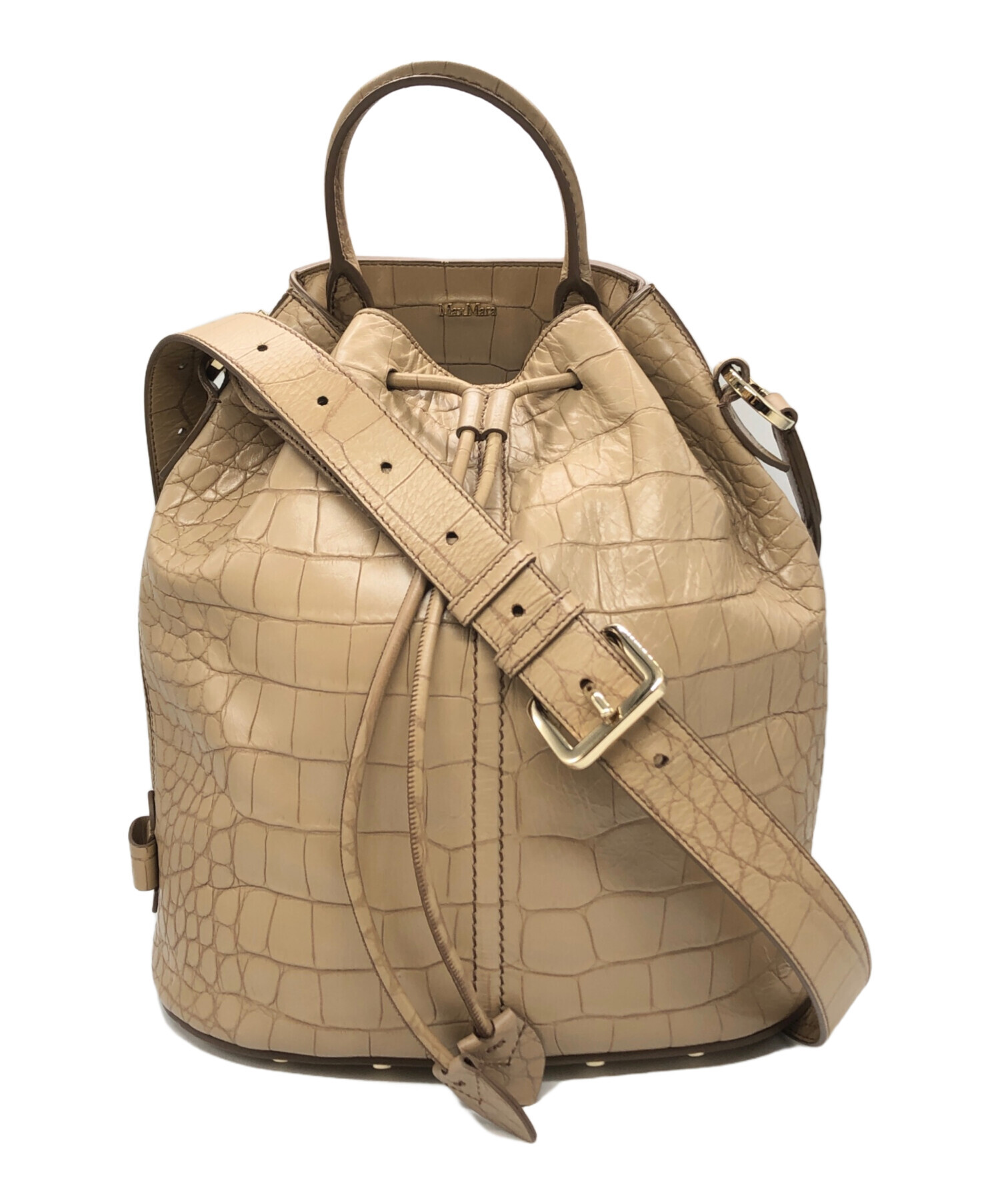 中古・古着通販】MaxMara (マックスマーラ) クロコ型押し2WAYバケット