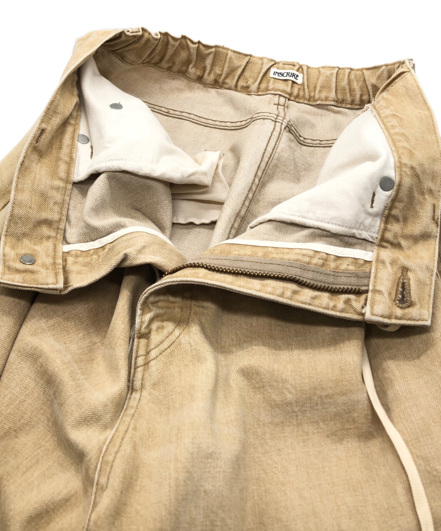 中古・古着通販】INSCRIRE (アンスクリア) USED WIDE DENIM ベージュ