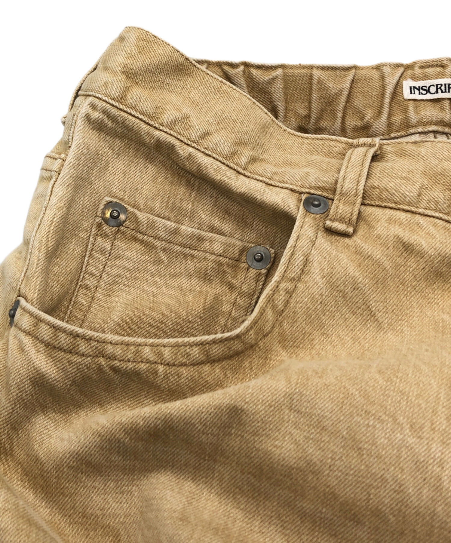 中古・古着通販】INSCRIRE (アンスクリア) USED WIDE DENIM ベージュ