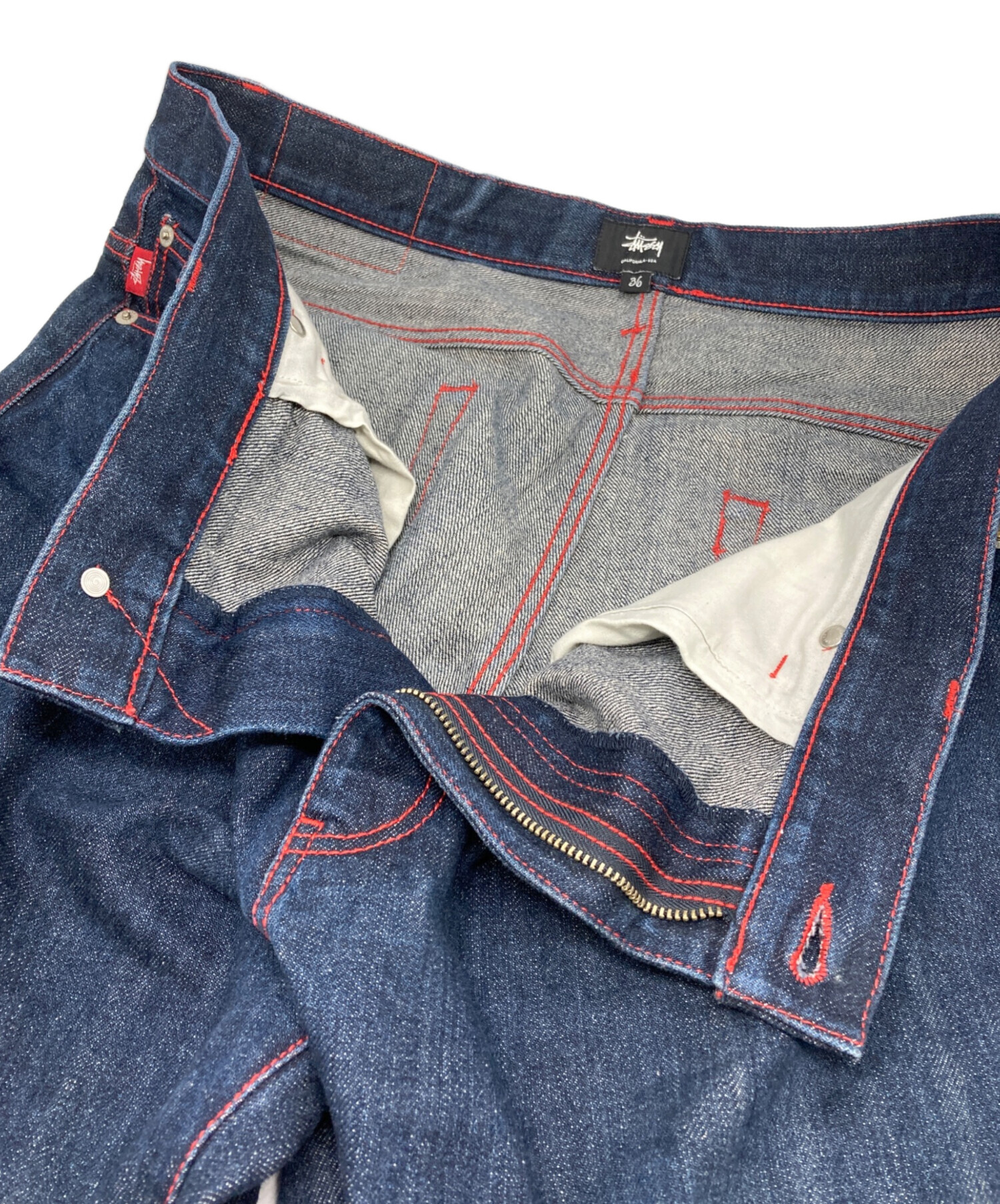 中古・古着通販】stussy (ステューシー) レッドステッチハーフデニム