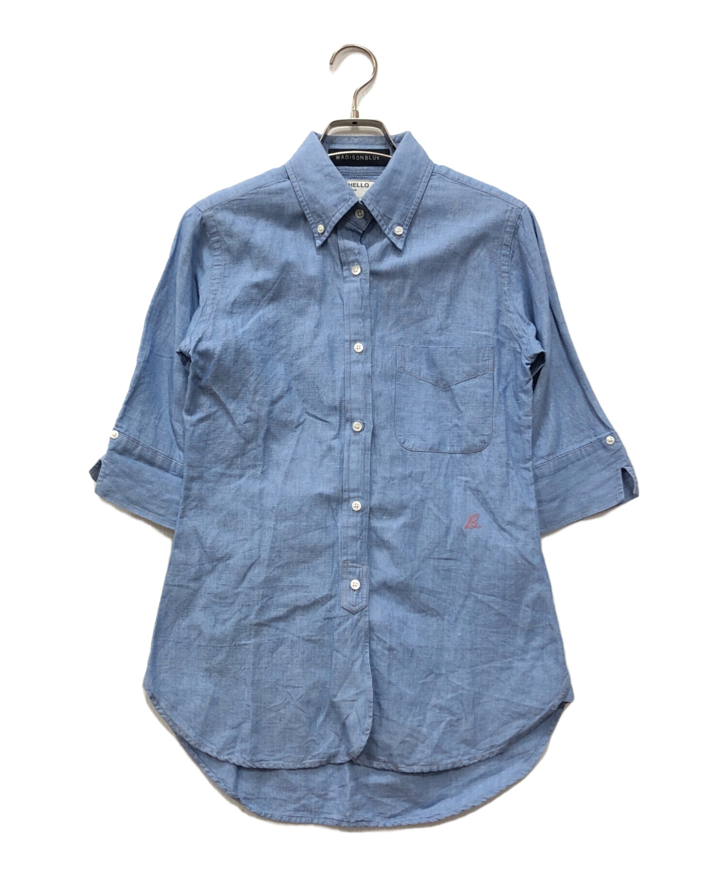 MADISON BLUE マディソンブルー カジュアルシャツ 0(XS位) 青 【古着】【中古】 MADISON BLUE（マディソンブルー）カジュアルシャツ 青 サイズ:1(S位