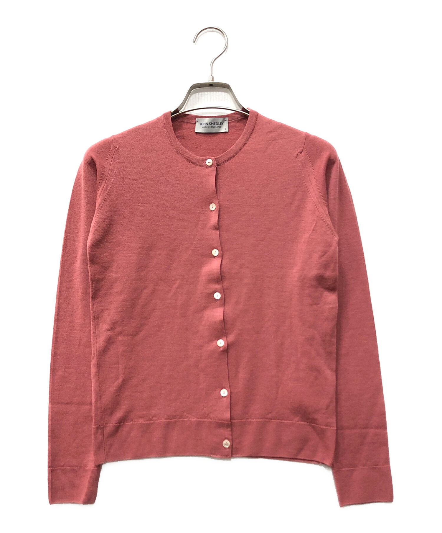 JOHN SMEDLEY ジョンスメドレー カーディガン S ピンク 【古着】【中古】【送料無料】 JOHN SMEDLEY - JOHN SMEDLEY ジョンスメドレー カーディガン S ピンク
