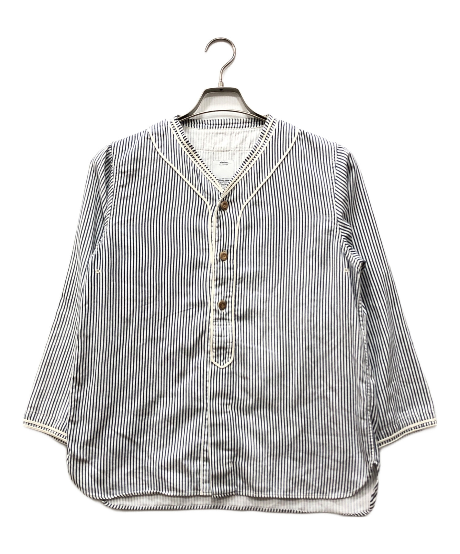 中古・古着通販】VISVIM (ビズビム) DUGOUT SHIRT L/S ブルー×ホワイト