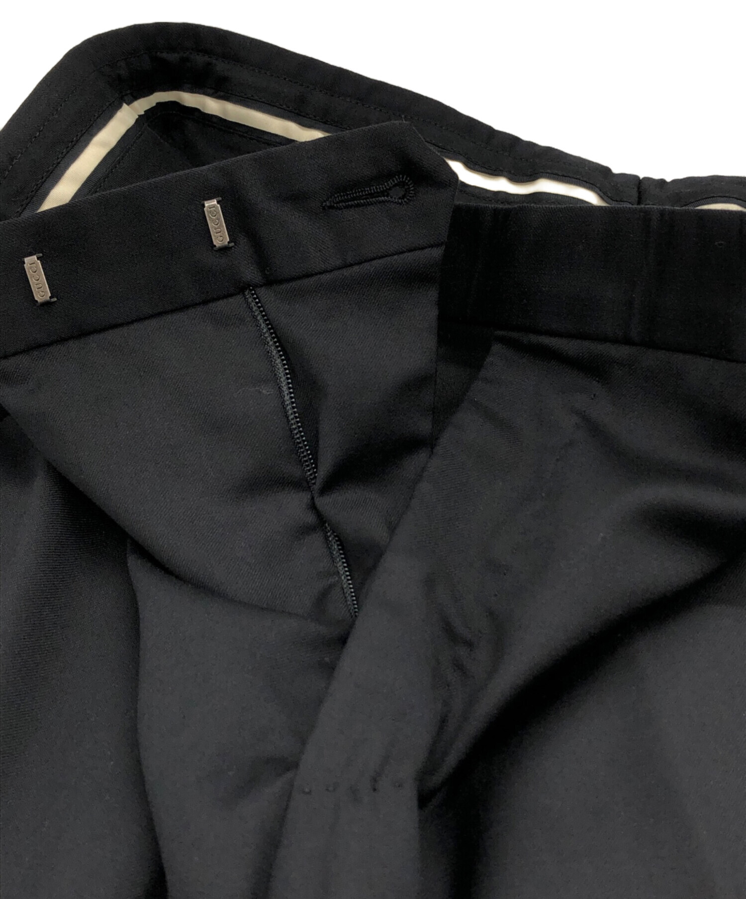 中古・古着通販】GUCCI (グッチ) スラックス ブラック サイズ:46