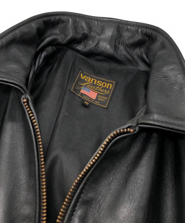 中古・古着通販】VANSON (バンソン) 襟付シングルライダースジャケット
