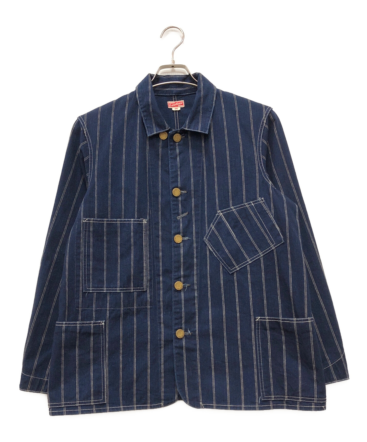 中古・古着通販】WAREHOUSE (ウエアハウス) ストライプカバーオール