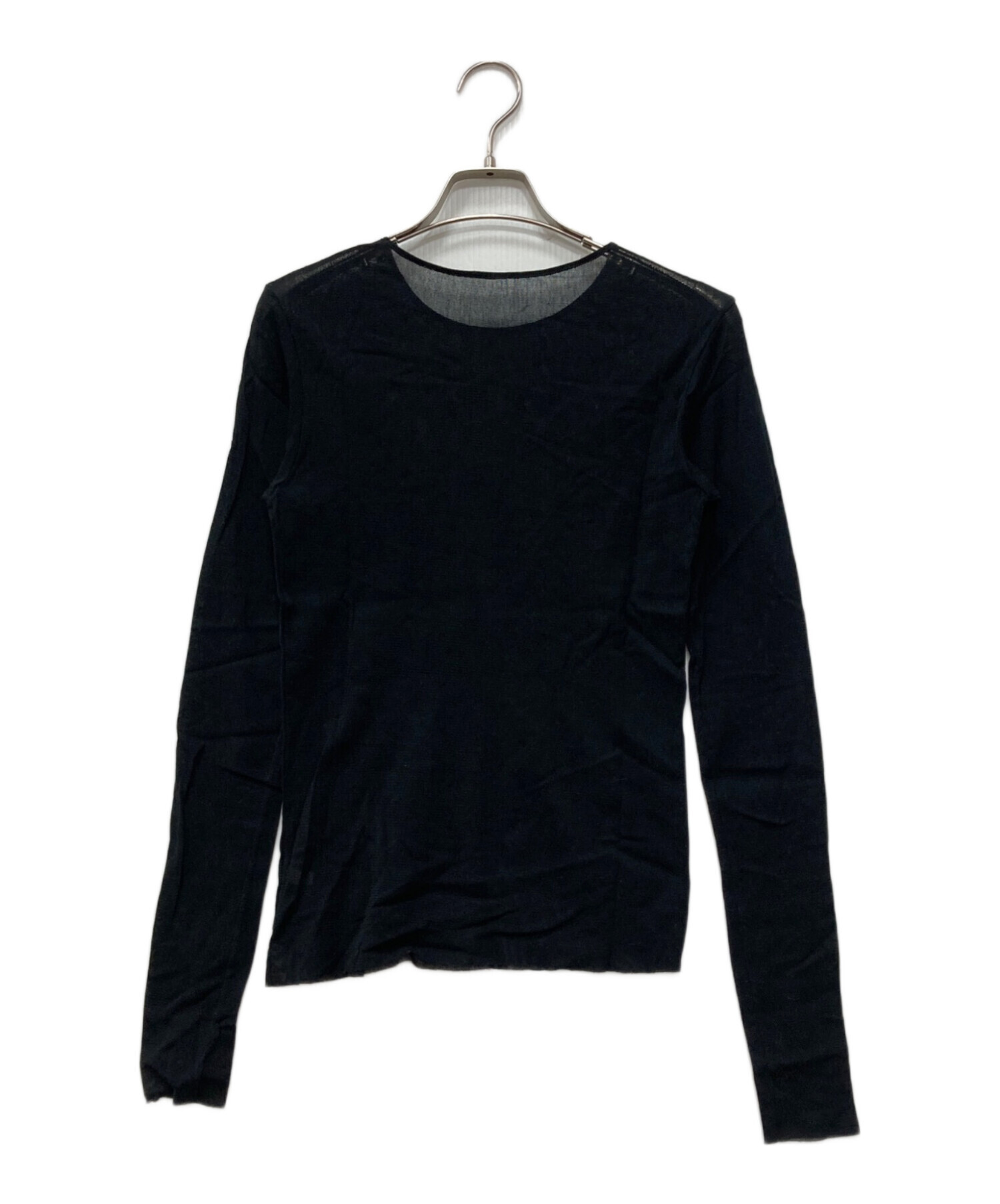 中古・古着通販】Plage (プラージュ) Mesh Sheer ロンT ブラック