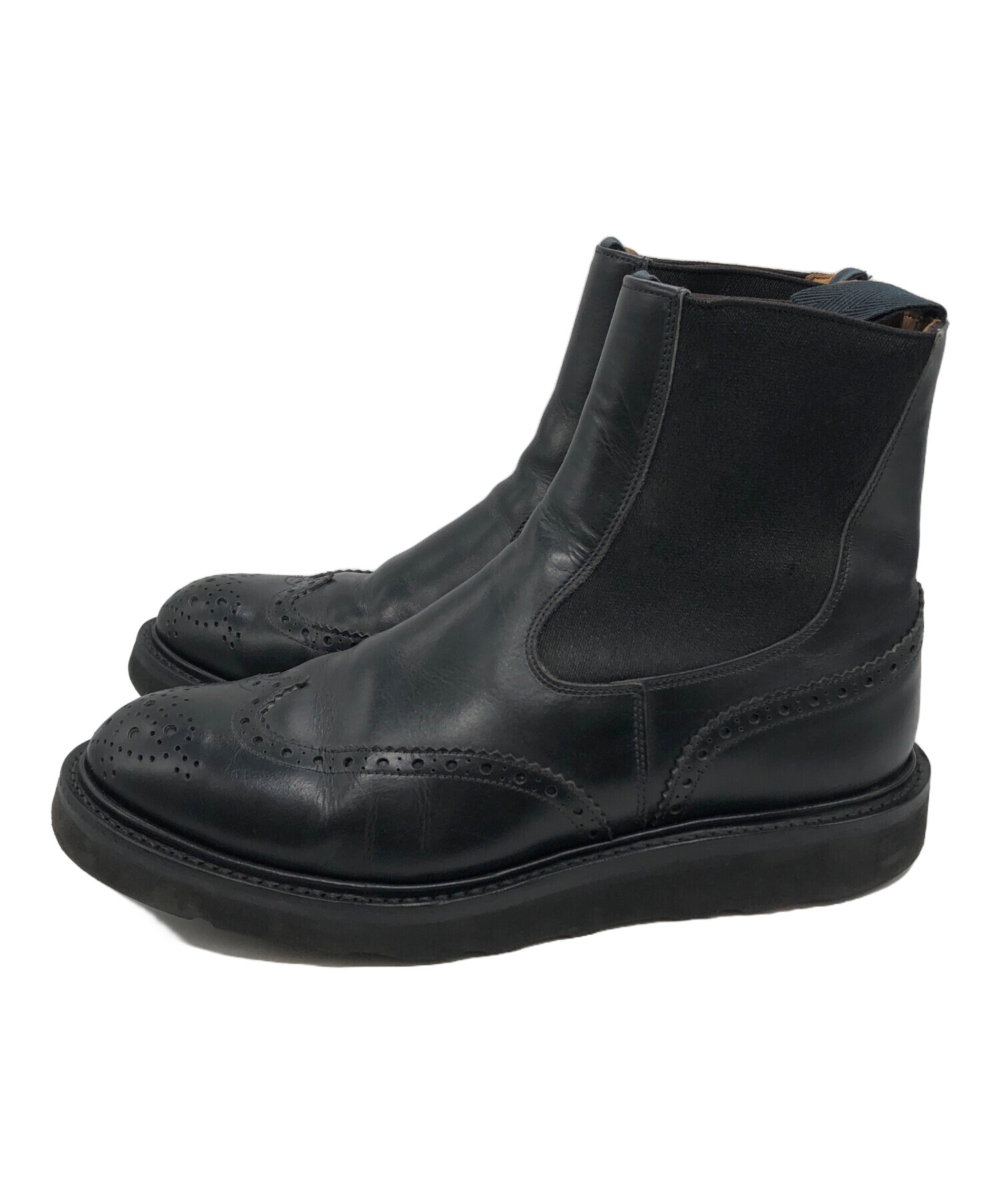 トリッカーズ サイドゴアブーツ ブラックカーフ 中古・古着通販】Tricker's (トリッカーズ) サイドゴアブーツ ブラック