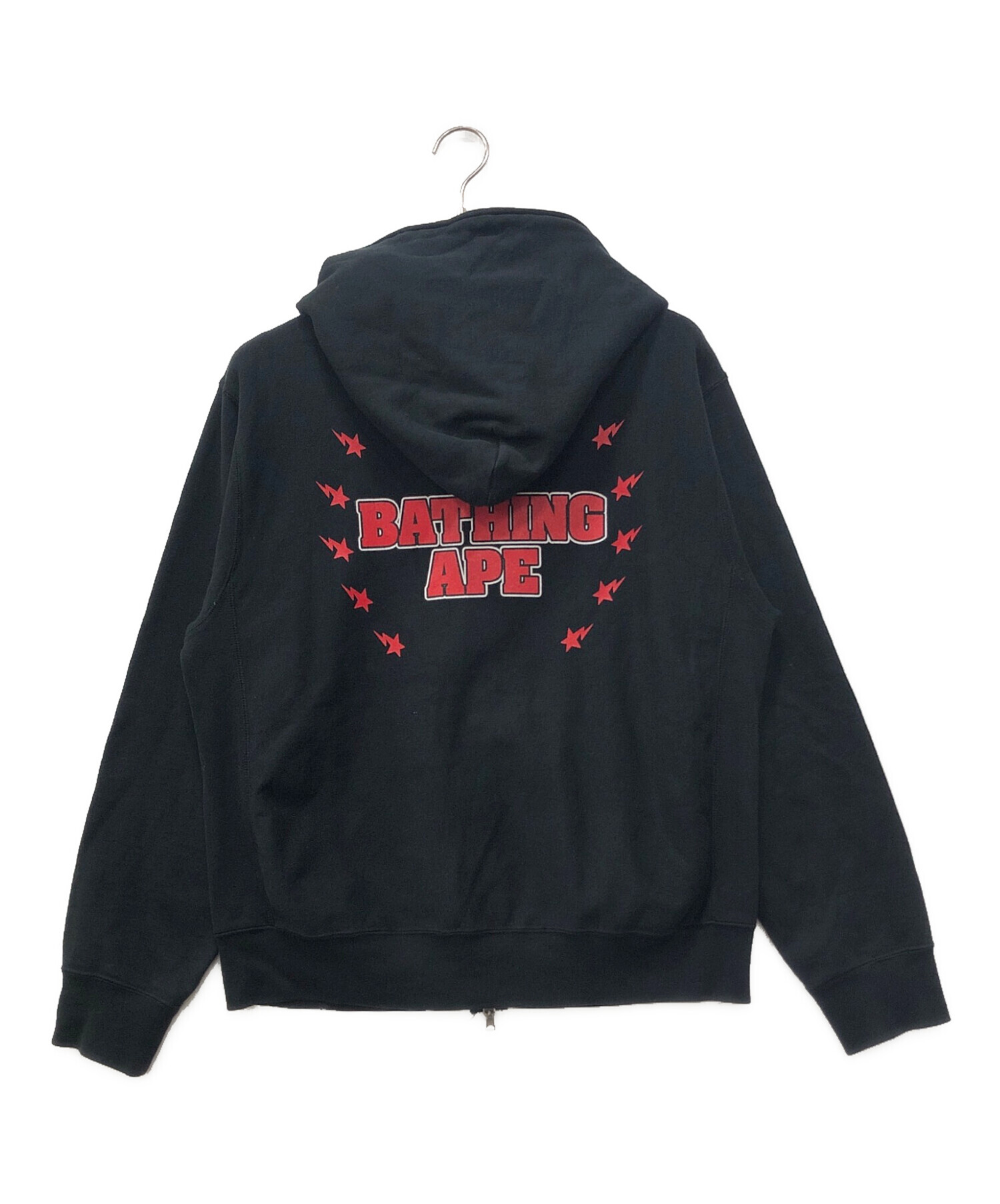 アベイシングエイプ 後付けパーカー 名作デザイン NIGO 裏原 ラジカセタグ 激レア アーカイブ『A BATHING APE』90s ダブルフェイスセパポケ後付け