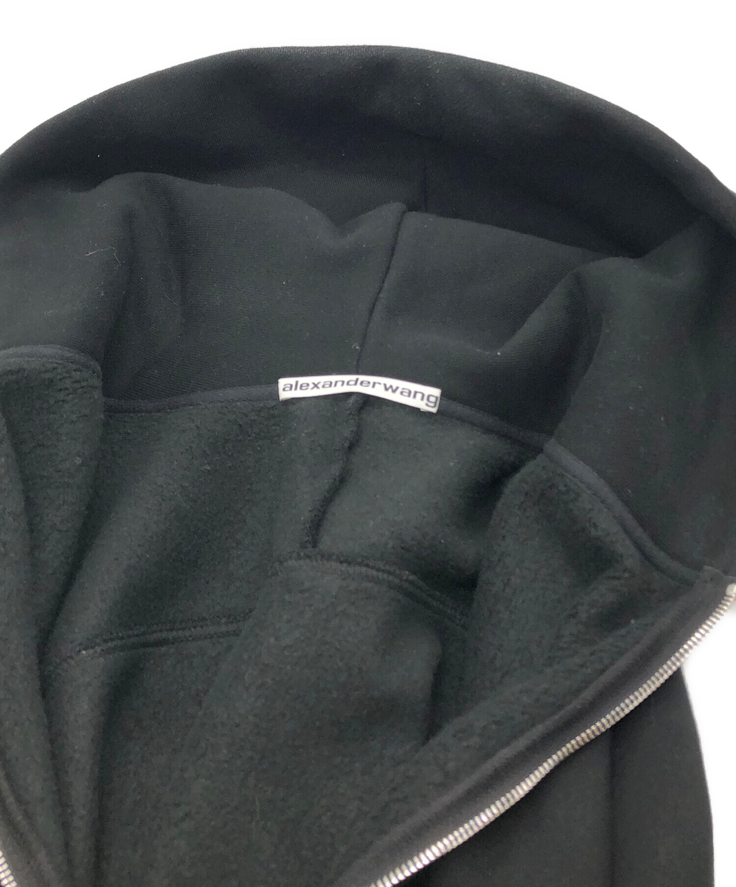 T by ALEXANDER WANG パーカー S 黒 【古着】【中古】【送料無料】 中古・古着通販】ALEXANDER WANG (アレキサンダー・ワン) クロップド