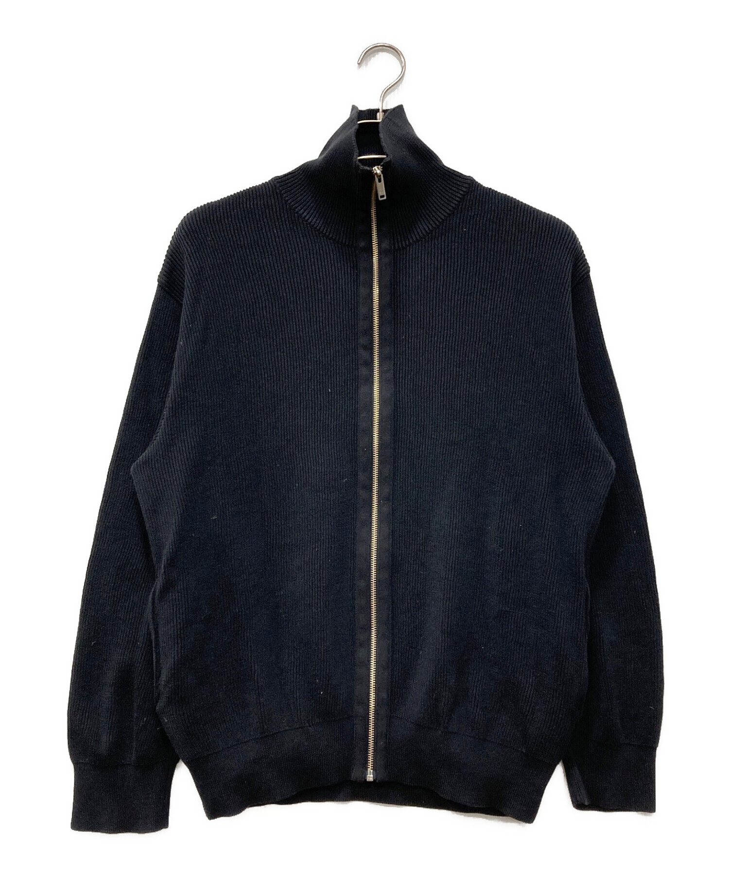 中古・古着通販】YOKE (ヨーク) RIB ZIP-UP CARDIGAN ブラック サイズ