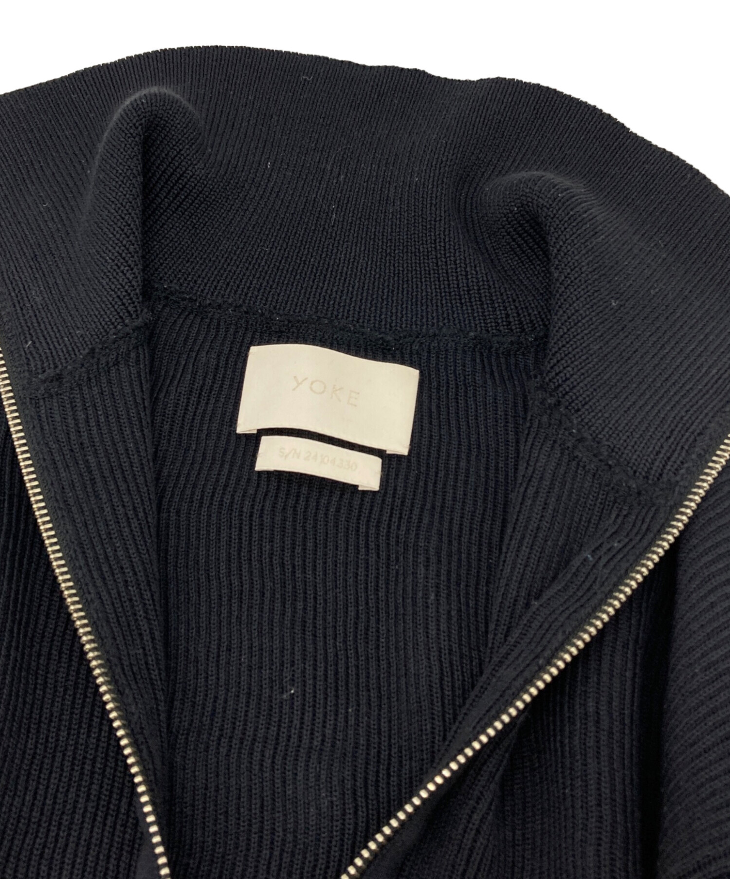 中古・古着通販】YOKE (ヨーク) RIB ZIP-UP CARDIGAN ブラック サイズ