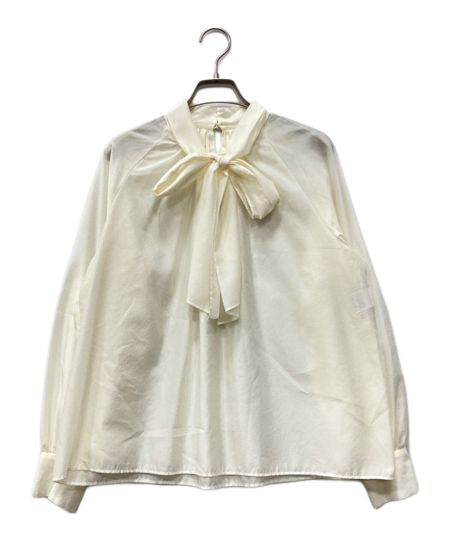 【1515】美品　アナイ　オーガンジーラグランタイ ブラウス　白　36 中古・古着通販】ANAYI (アナイ) オーガンジーラグランタイブラウス