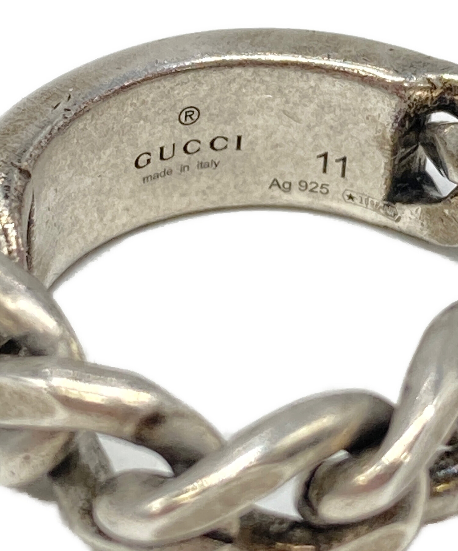 中古・古着通販】GUCCI (グッチ) ゴルメットチェーンリング シルバー