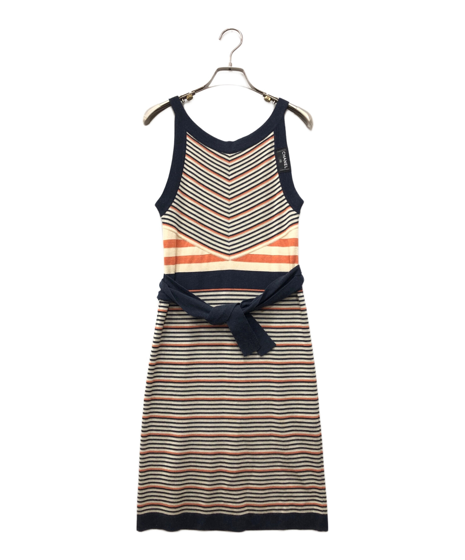 正規品 シャネル 夏服 リボン ノースリーブ  カットソー  キャミ ボーダー 正規品 シャネル 夏服 リボン ノースリーブ カットソー キャミ ボーダー