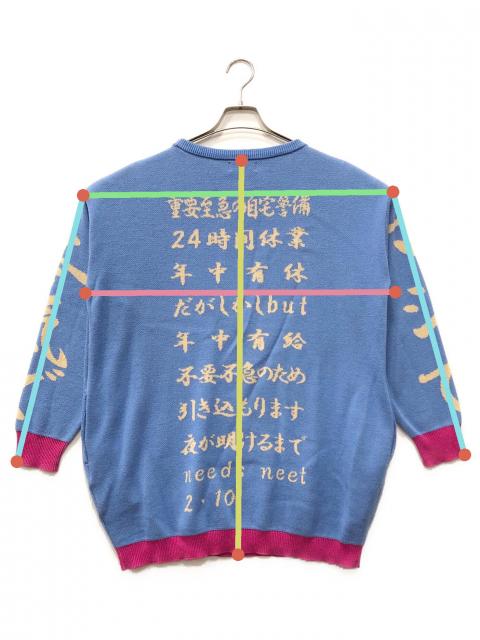 中古・古着通販】hazama (ハザマ) ニートニット ブルー サイズ:下記