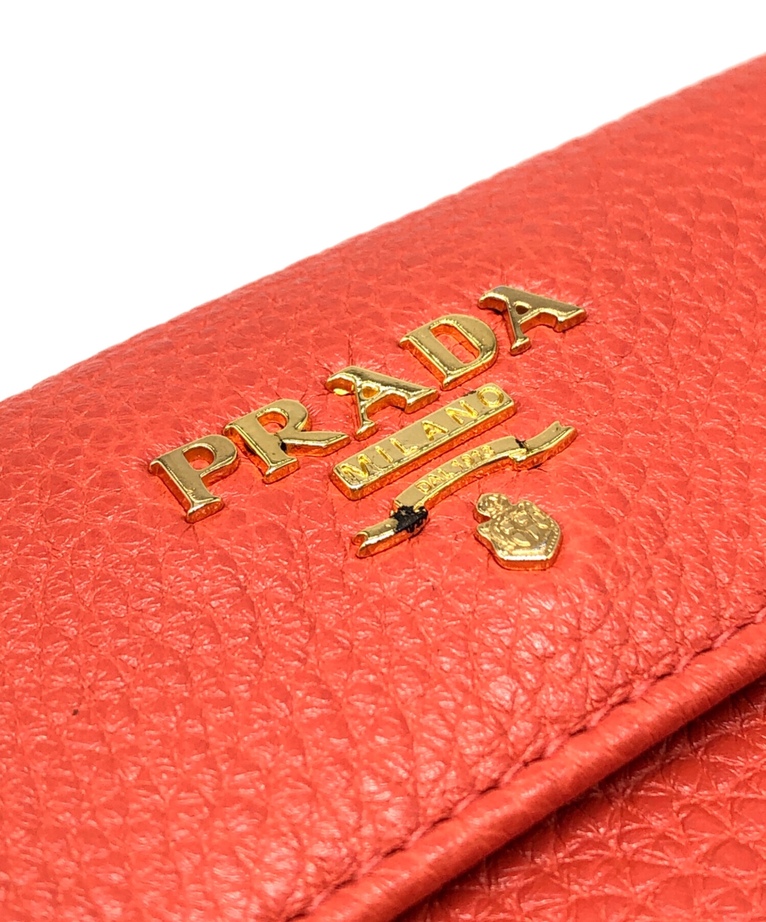 中古・古着通販】PRADA (プラダ) 2つ折り財布 オレンジ サイズ:下記