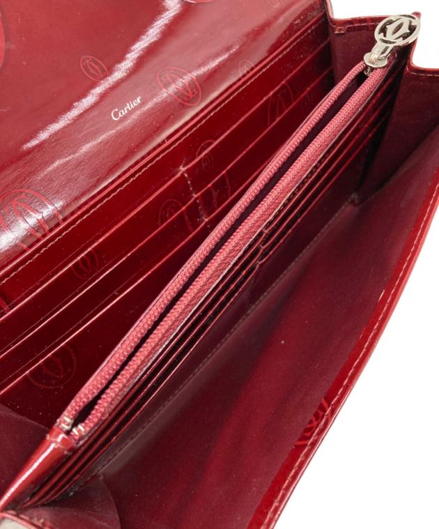 ★Cartier★ ハッピーバースデー　長財布　ロングウォレット　レッド Cartier（カルティエ） 長財布 ラウンドファスナー 財布 レディース